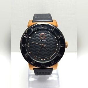 Mens G by GUESS  Black Rose Gold Watch G10438G1 New Battery